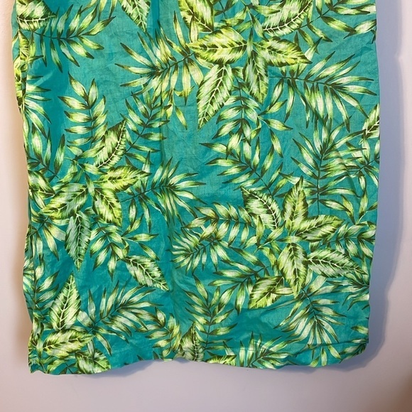 C&C California Tropical Foliage Linen Maxi Skirt Side Slits size L - Picture 3 of 15